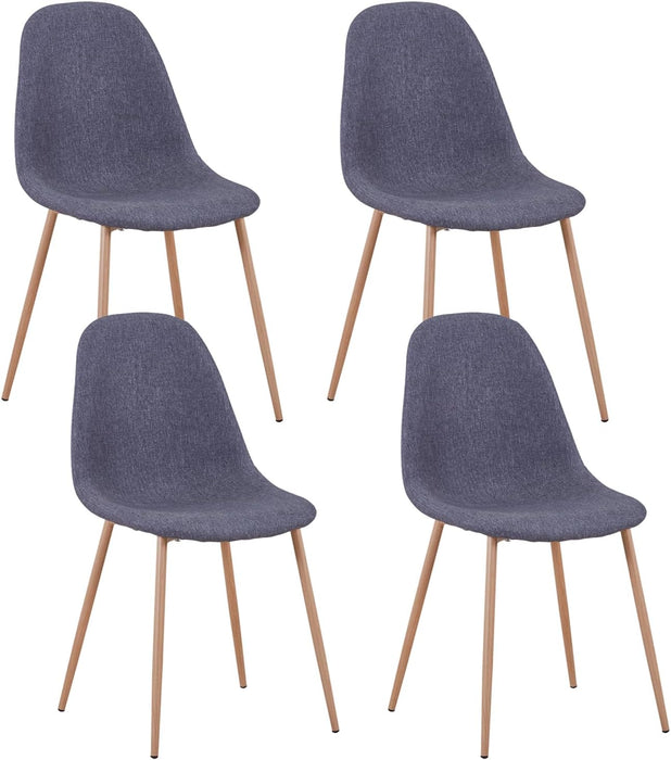 GOLDFAN Set of 4 Dining Chairs with Solid Wood Legs.AWS-024.UK(GREY)