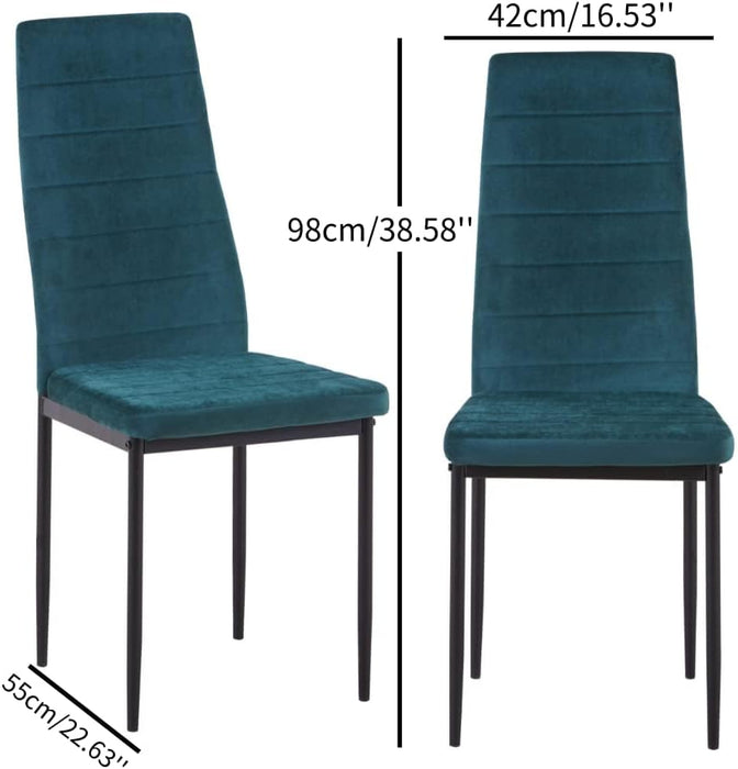 GOLDFAN Green Velvet Dining Chairs Set of 4.AWS-011.UK