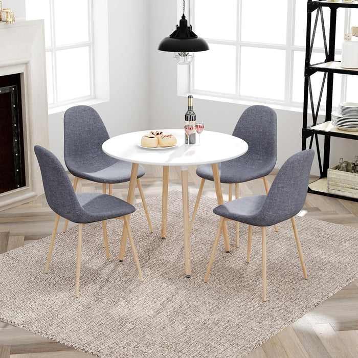 GOLDFAN Set of 4 Dining Chairs with Solid Wood Legs.AWS-024.UK(GREY)