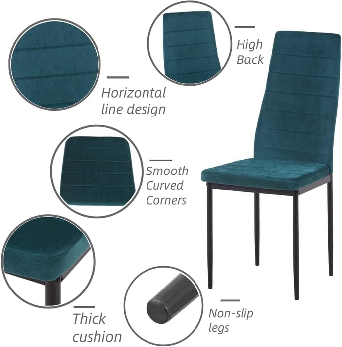 GOLDFAN Green Velvet Dining Chairs Set of 4.AWS-011.UK