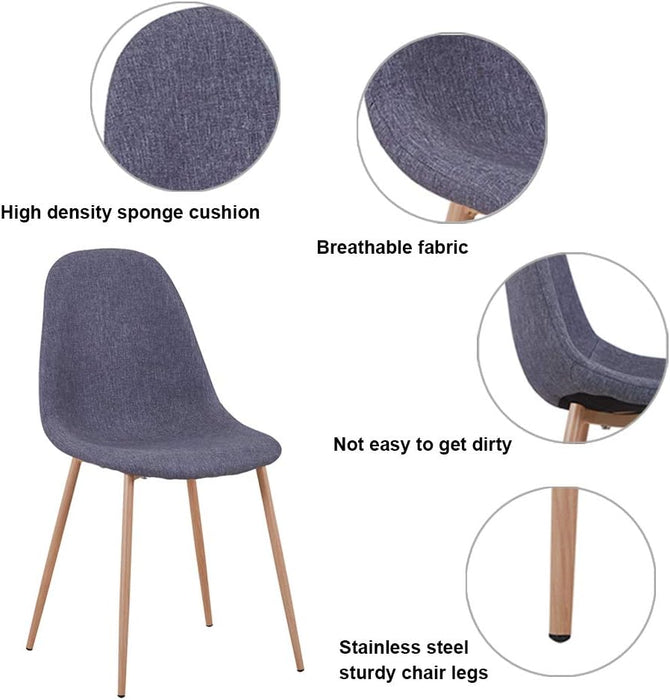GOLDFAN Set of 4 Dining Chairs with Solid Wood Legs.AWS-024.UK(GREY)