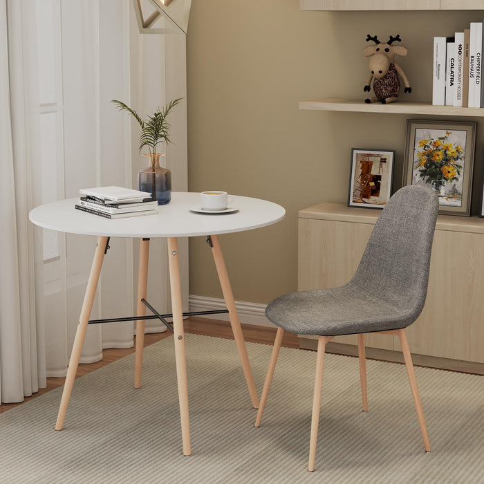 GOLDFAN Set of 4 Dining Chairs with Solid Wood Legs.AWS-024.UK(GREY)