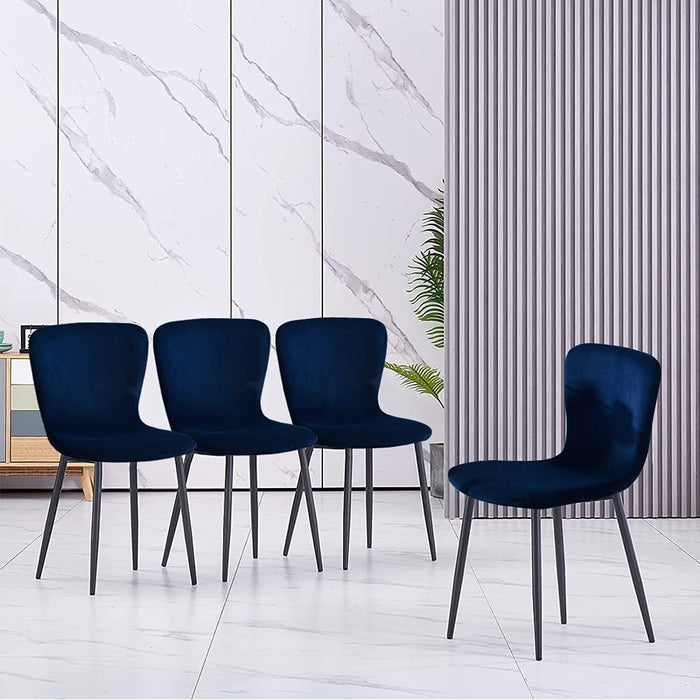 GOLDFAN Blue Velvet Dining Chairs Set of 4.AWS-148-2-4.UK.