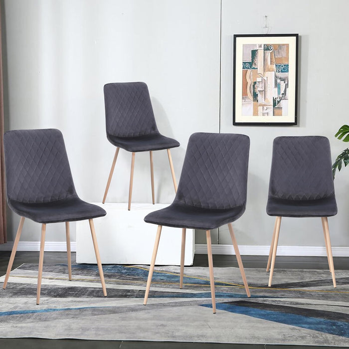 GOLDFAN Dining Chairs Set of 4 Velvet Kitchen Chairs for Dining Room.AWS-125.UK（BLUE）