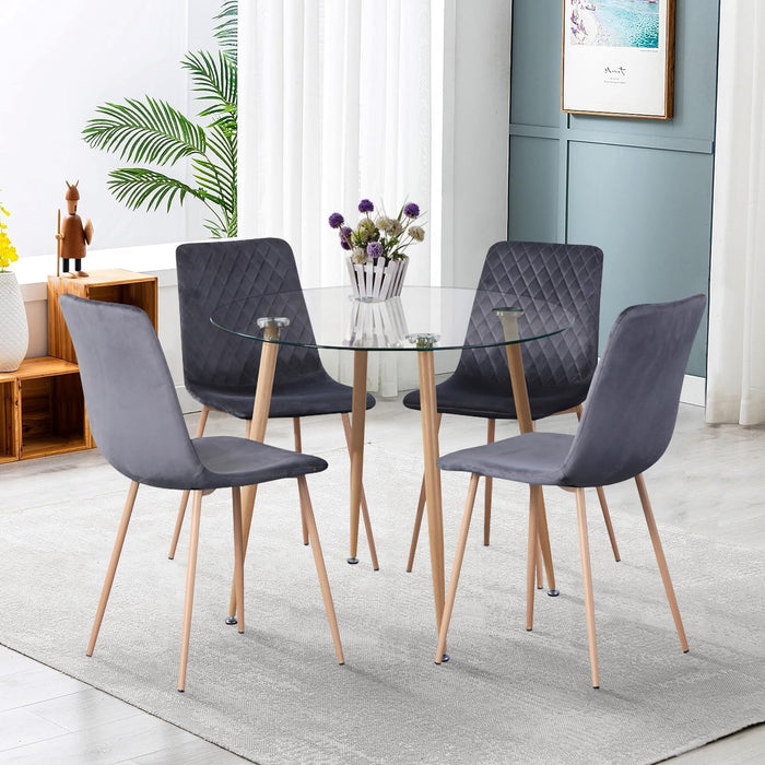 GOLDFAN Dining Chairs Set of 4 Velvet Kitchen Chairs for Dining Room.AWS-125-17-4-UK