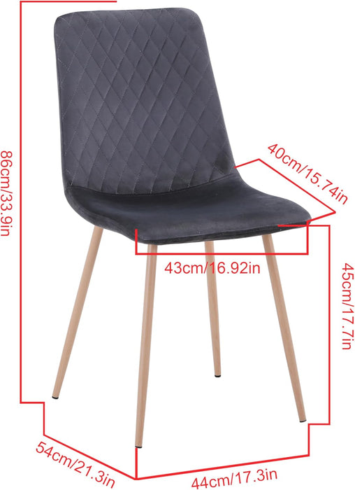 GOLDFAN Dining Chairs Set of 4 Velvet Kitchen Chairs for Dining Room.AWS-125.UK（BLUE）