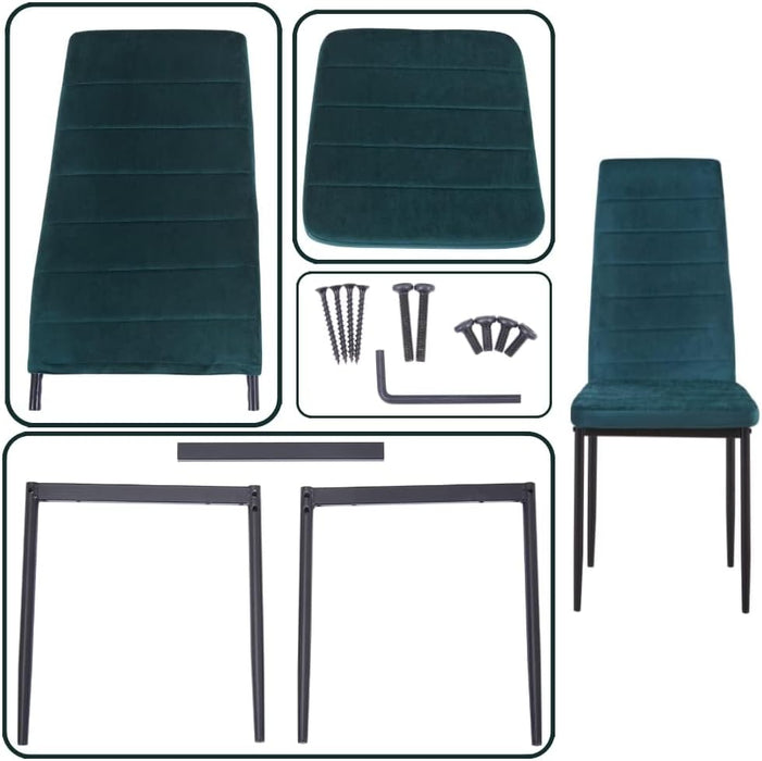 GOLDFAN Green Velvet Dining Chairs Set of 4.AWS-011.UK