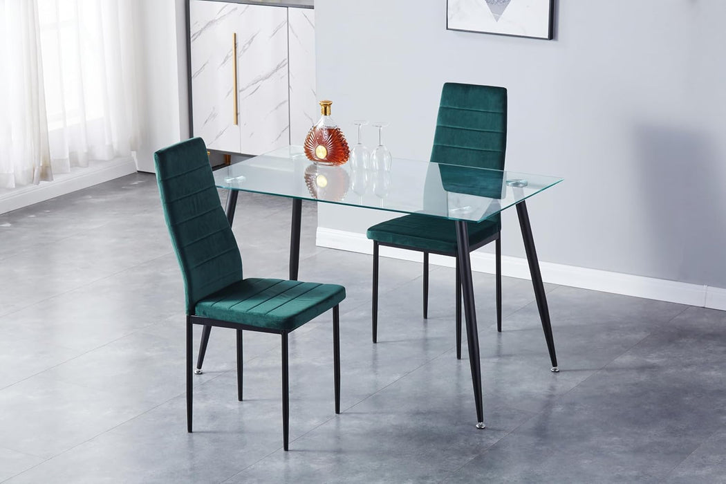 GOLDFAN Green Velvet Dining Chairs Set of 4.AWS-011.UK