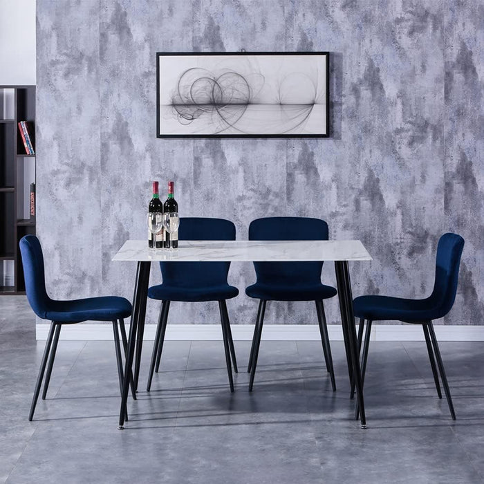 GOLDFAN Blue Velvet Dining Chairs Set of 4.AWS-148-2-4.UK.