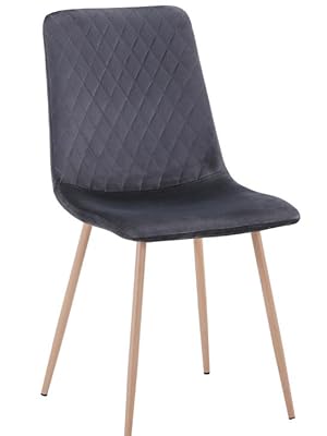 GOLDFAN Dining Chairs Set of 4 Velvet Kitchen Chairs for Dining Room.AWS-125.UK（BLUE）