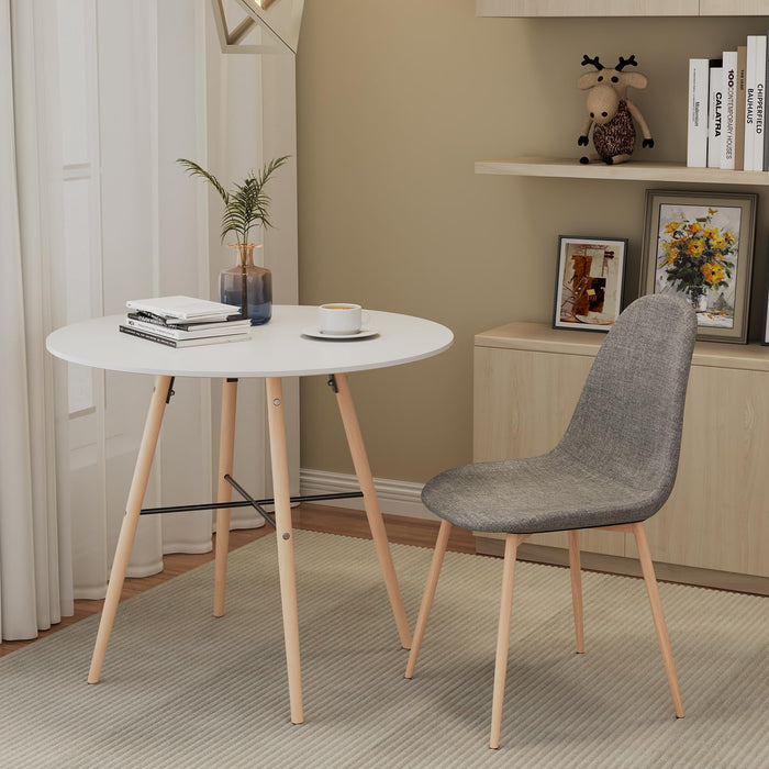 GOLDFAN Set of 4 Dining Chairs with Solid Wood Legs.AWS-024.UK（GREY）